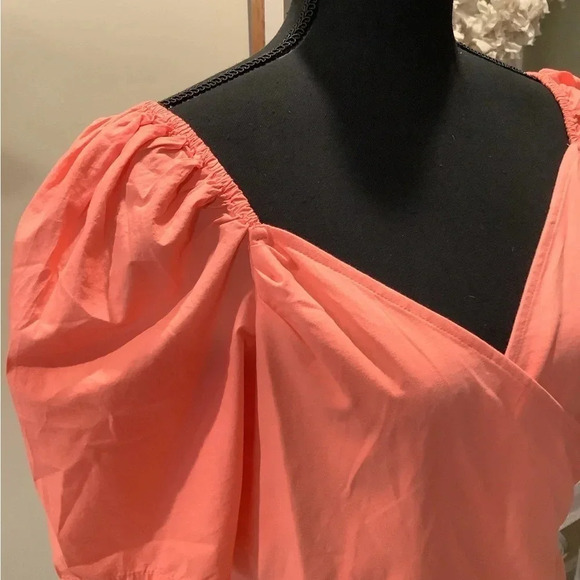 #282 Gorgeous NWT Anthropologie Pink Puff Sleeve Top Size Large - Picture 7 of 10